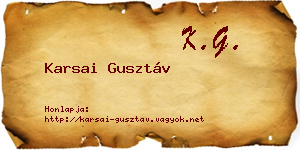Karsai Gusztáv névjegykártya