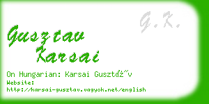 gusztav karsai business card